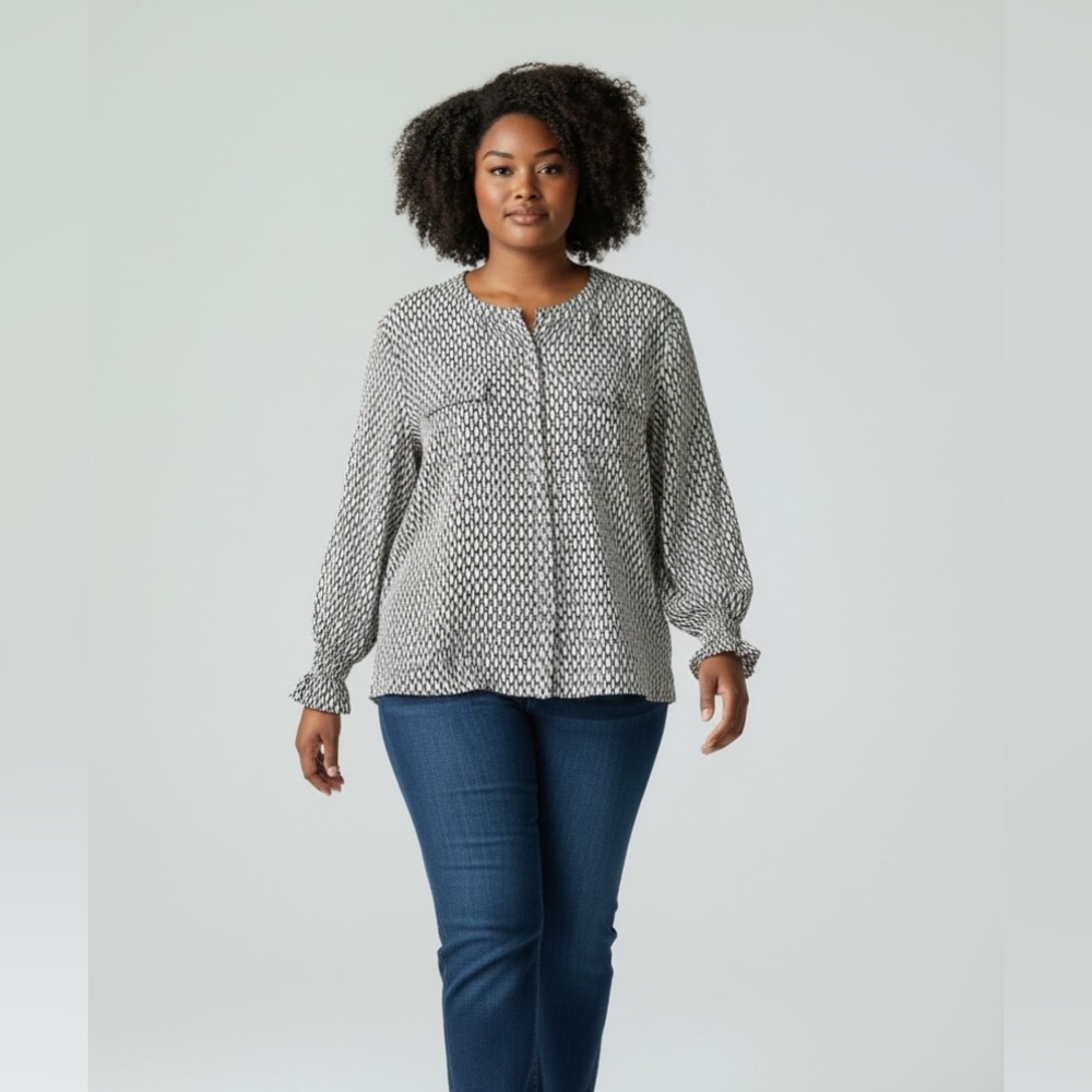 NY Collection Long Sleeve Blouse
